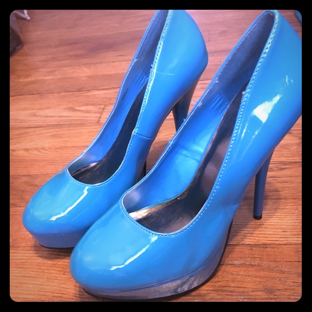 Bright blue heels